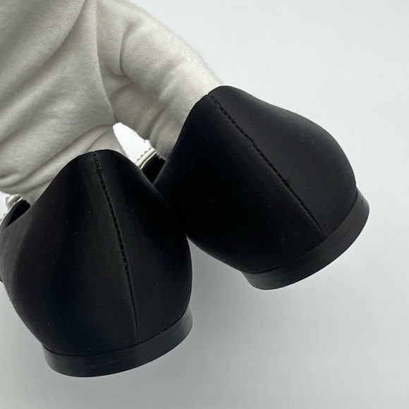 Authentic Roger Vivier Black Satin white Swarovski Crystals ballerina - Picture 9 of 14